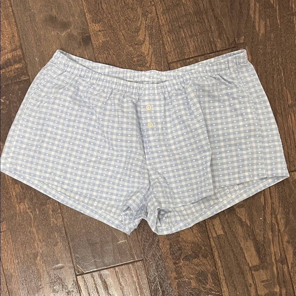 Women’s Light Blue Checkered Boxers